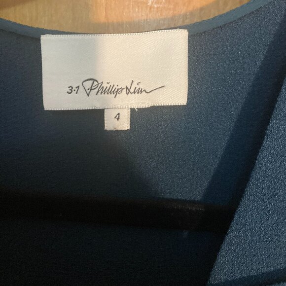 3.1 Phillip Lim Size 4 draped dress in peacock color (blue/green) - Picture 3 of 12